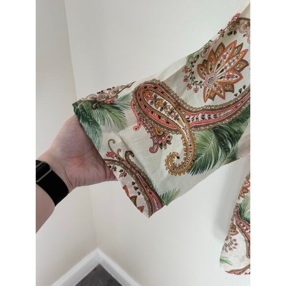 Tommy Bahama Women’s 100% Raime Paisley Print ¾ Sleeve Top Size XL - Picture 6 of 6